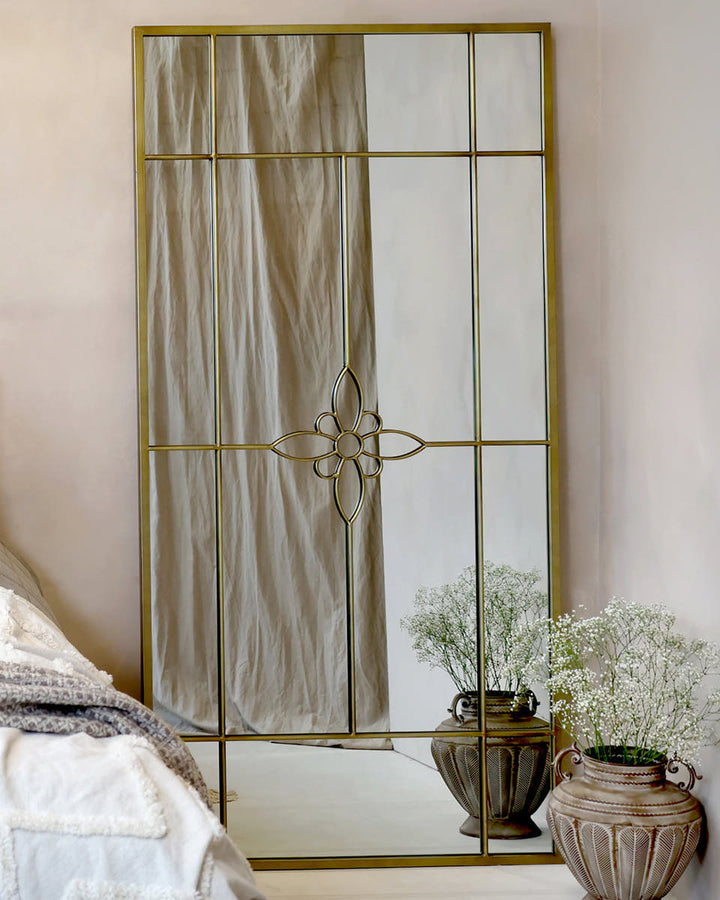 Floral Crest Panel Mirror