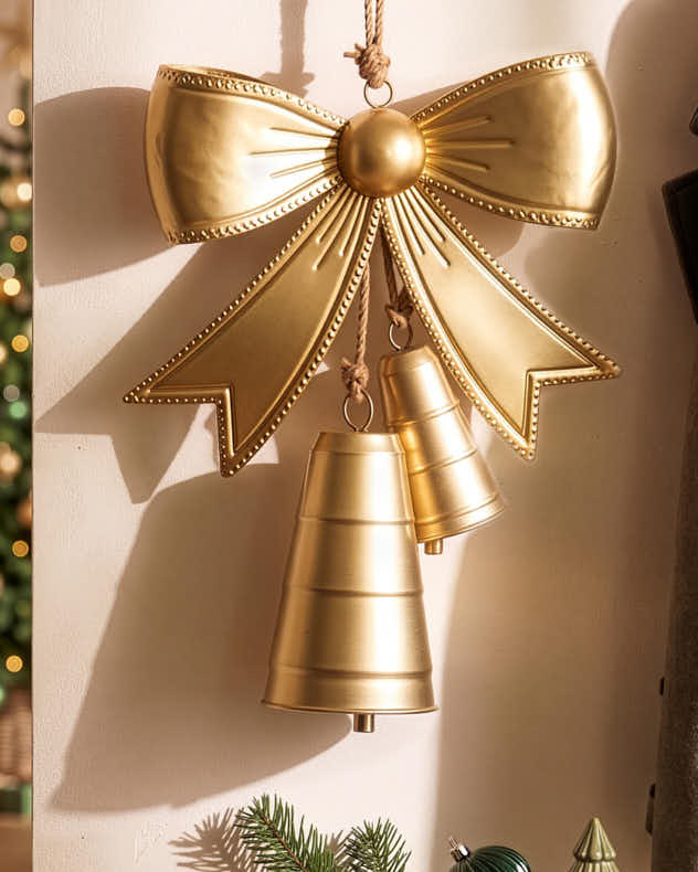 Gold Christmas Bow Decoration