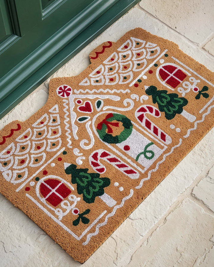 Gingerbread House Coir Doormat