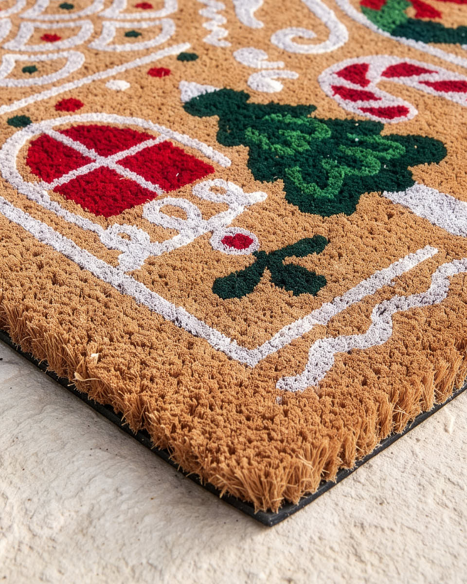 Gingerbread House Coir Doormat