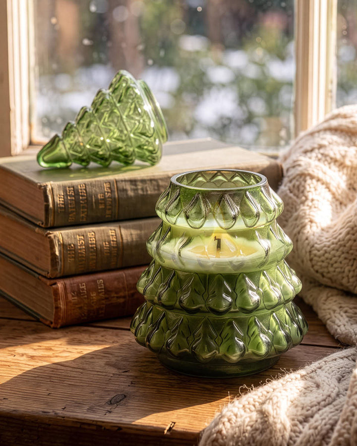 Glass Christmas Tree Candle