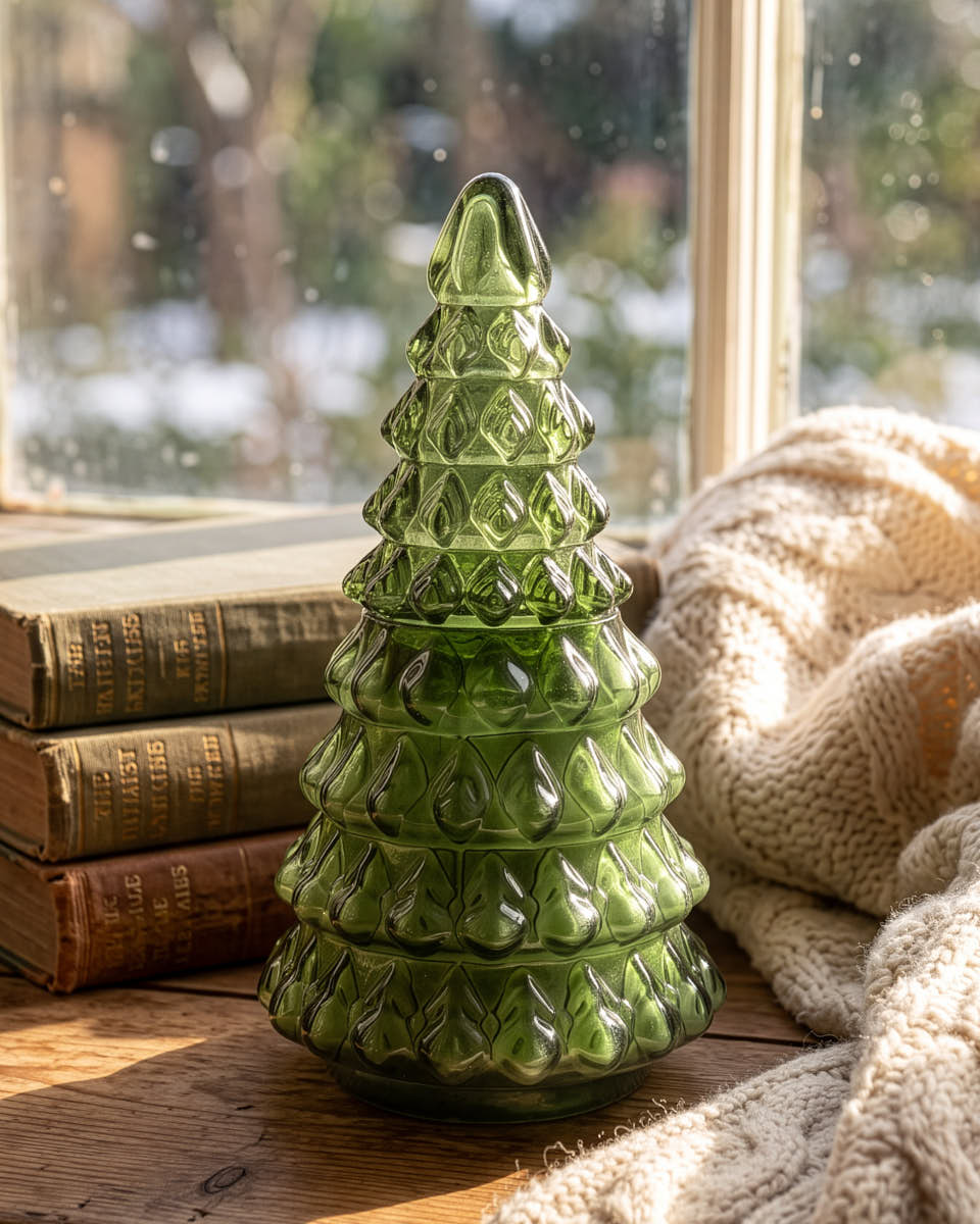 Glass Christmas Tree Candle