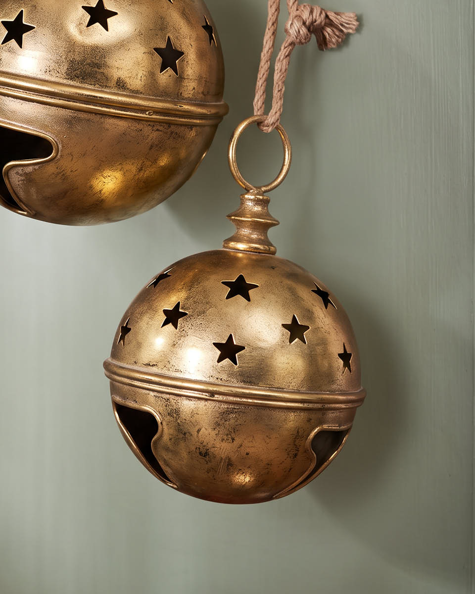 Set of 2 Metal Christmas Bells