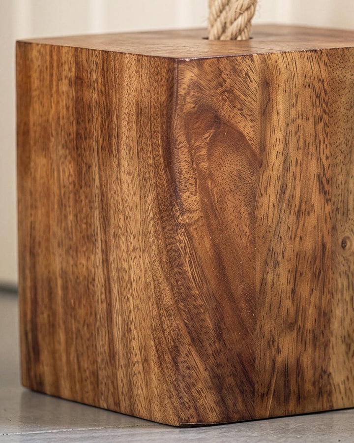 Mango Wood Cube Door Stop 1.5kg
