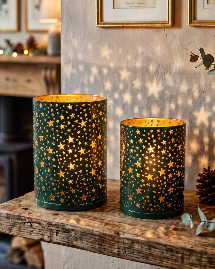S/2 Emerald Star Candle Holders