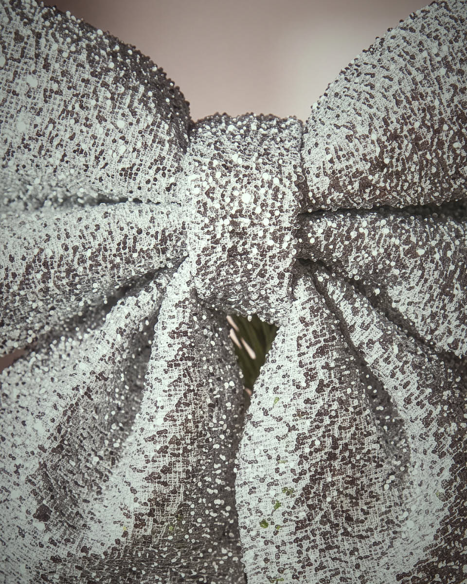 Metallic Silver Bow 22cm