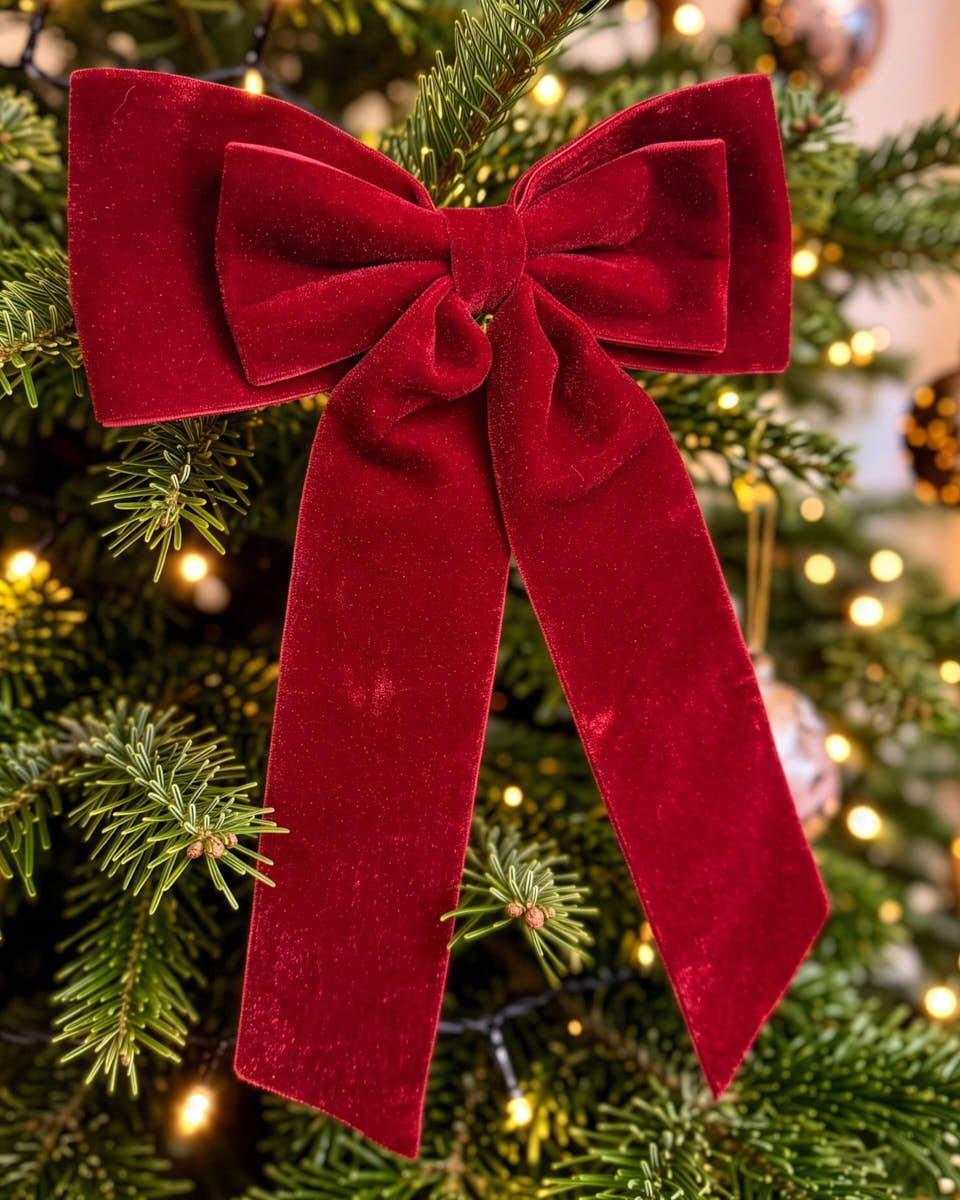 Velvet Bow with Clip 30cm