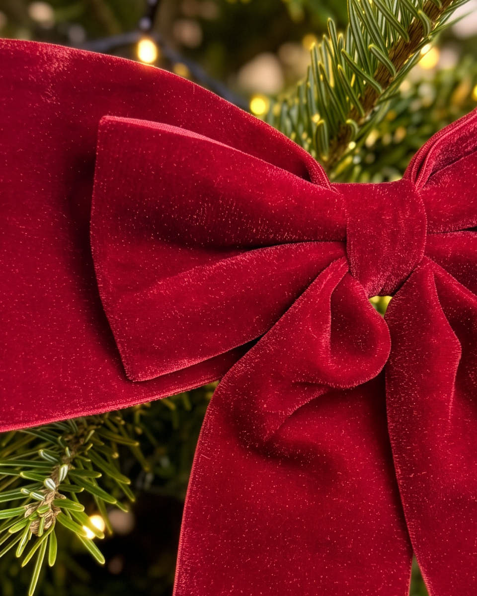 Velvet Bow with Clip 30cm