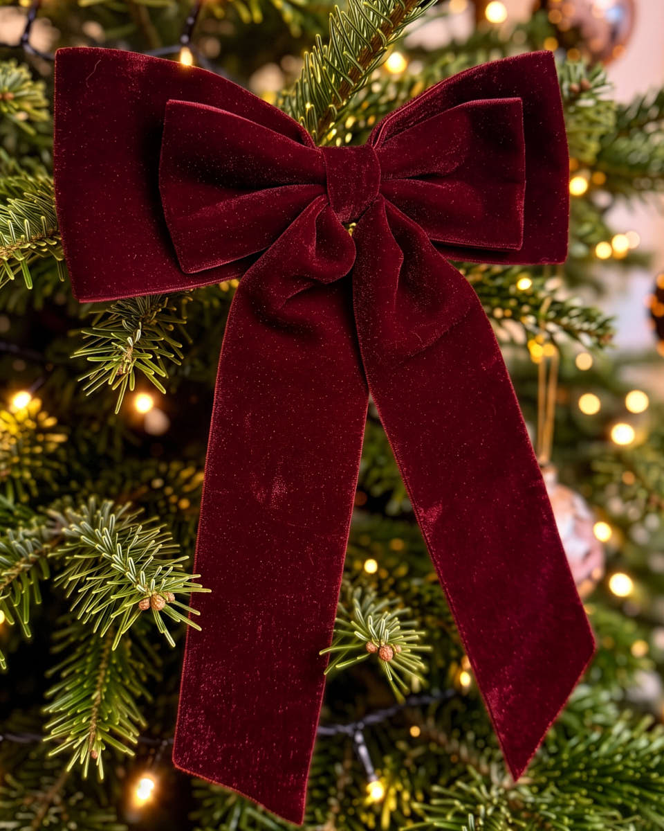 Velvet Bow with Clip 30cm
