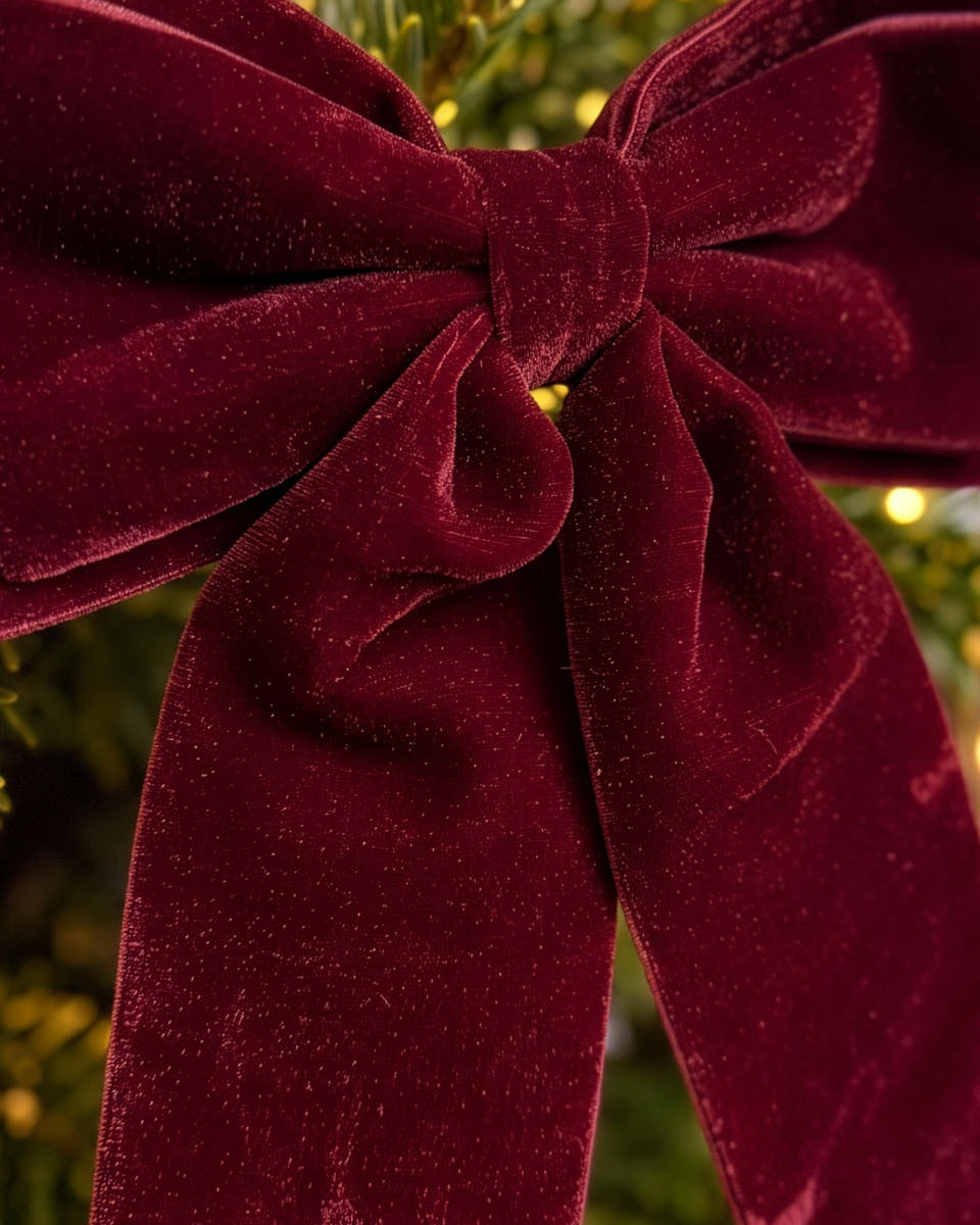 Velvet Bow with Clip 30cm