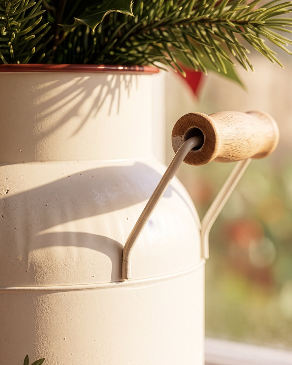 Poinsettia Milk Churn Vase