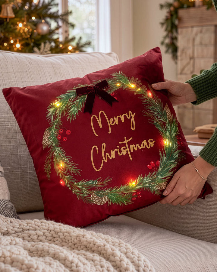 LED Wreath Scatter Cushion