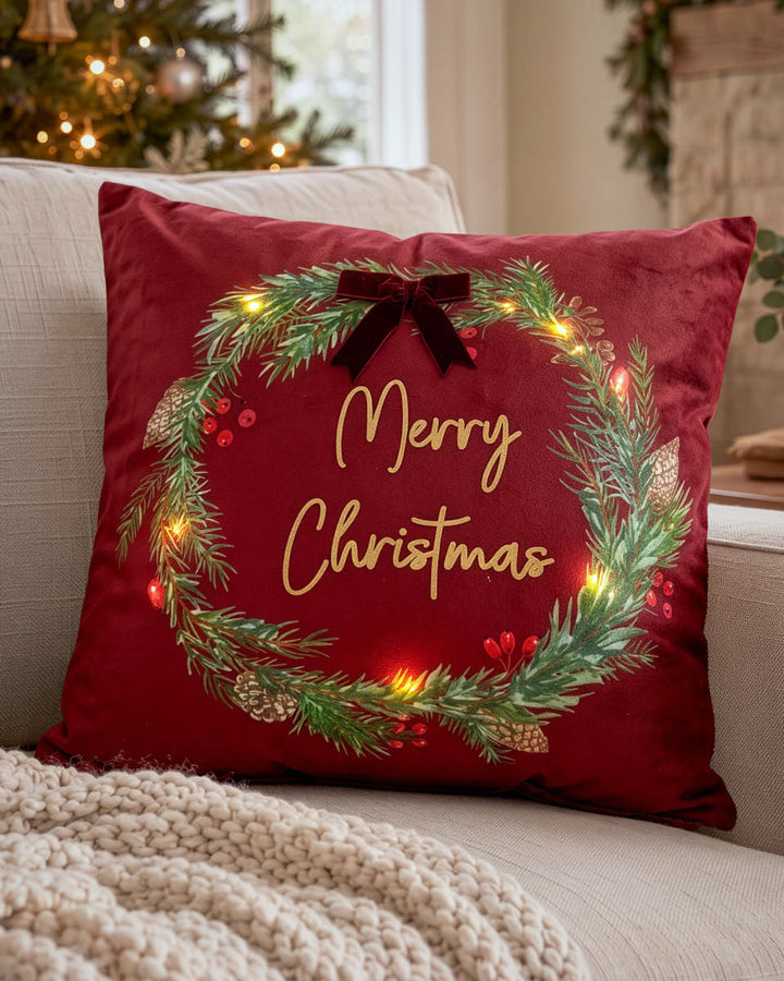 LED Wreath Scatter Cushion