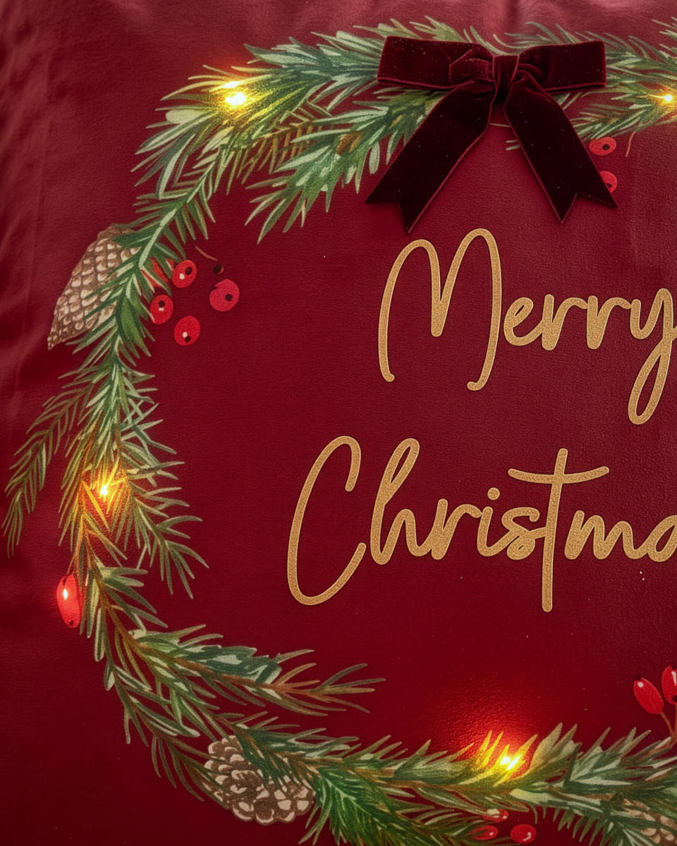 LED Wreath Scatter Cushion