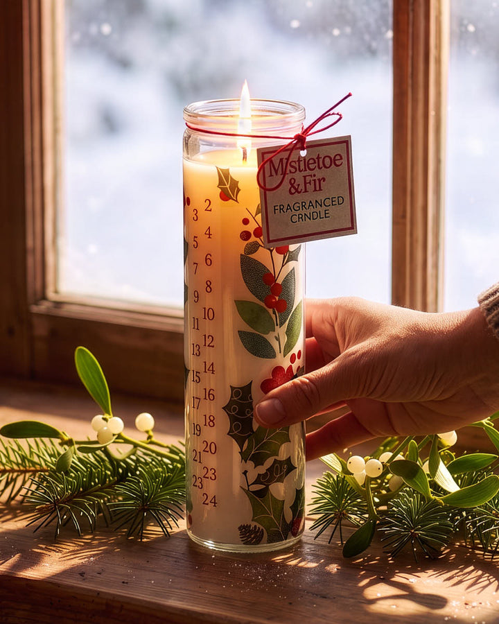 Winter Fir Scented Advent Candle