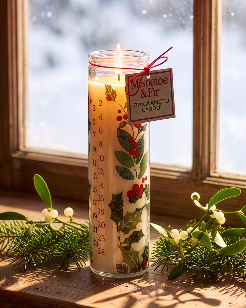 Winter Fir Scented Advent Candle