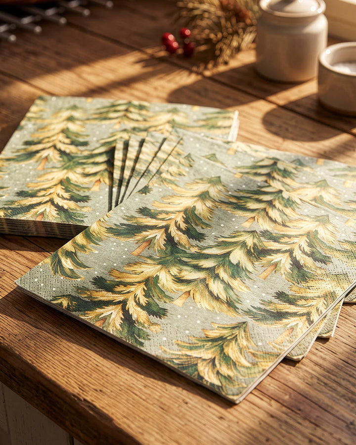 Set of 20 Winter Forest Disposable Napkins