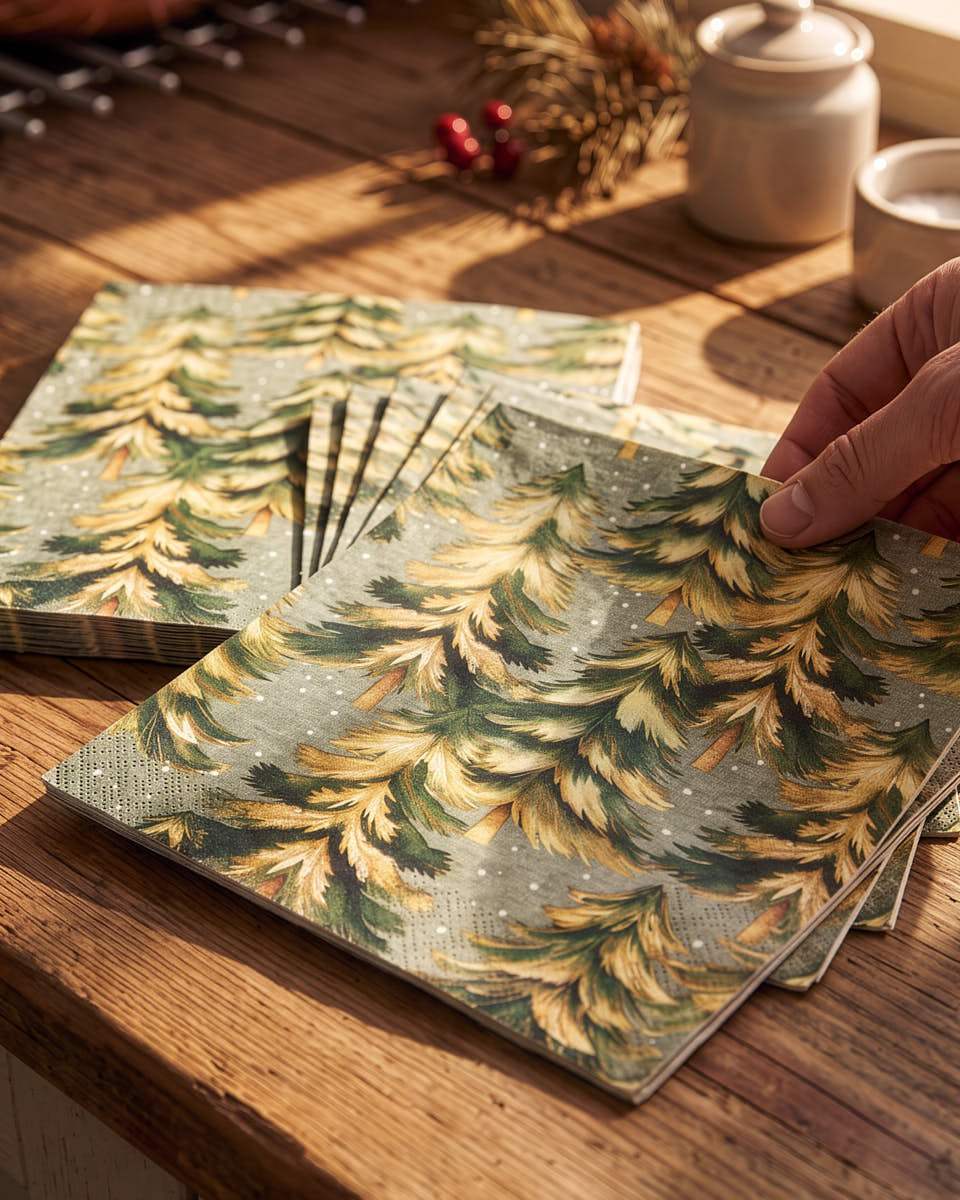 Set of 20 Winter Forest Disposable Napkins