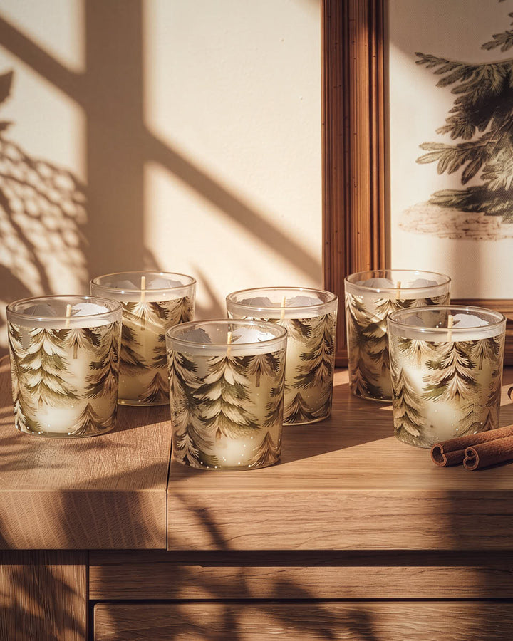 Set of 6 Winter Forest Candles
