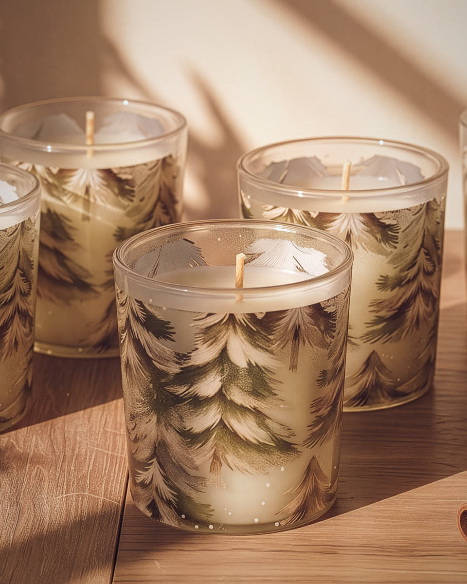 Set of 6 Winter Forest Candles