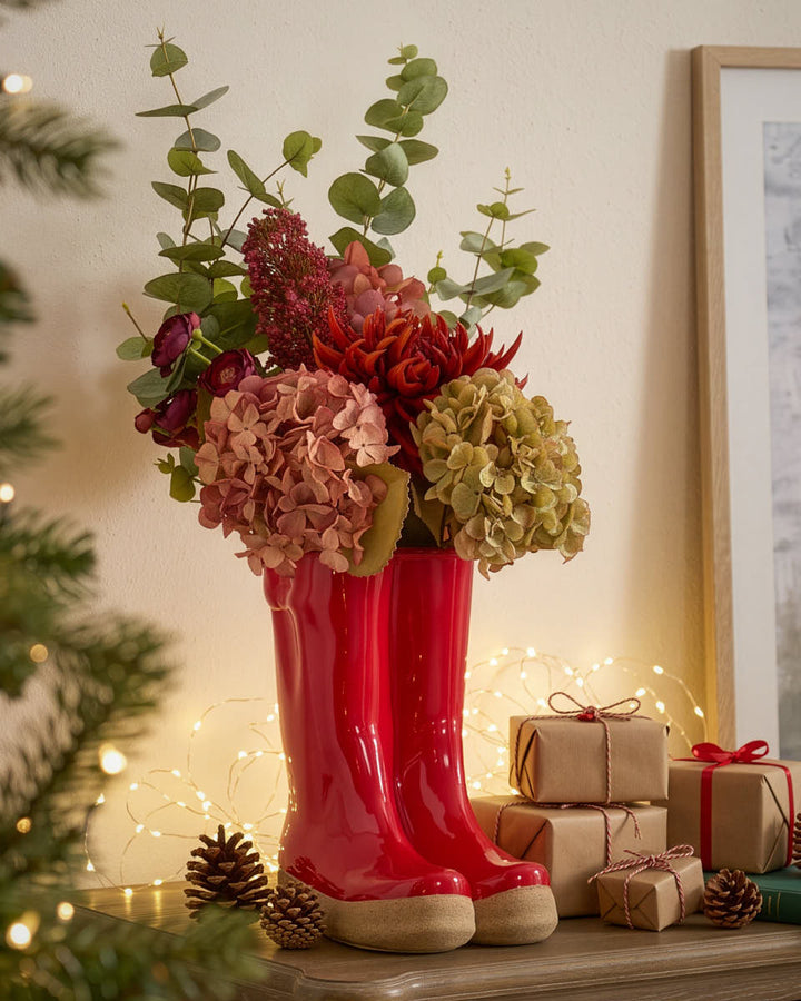 Autumn Sunset Bouquet with Welly Vase