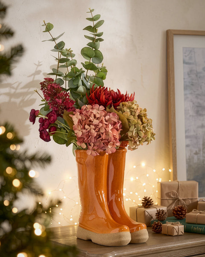 Autumn Sunset Bouquet with Welly Vase