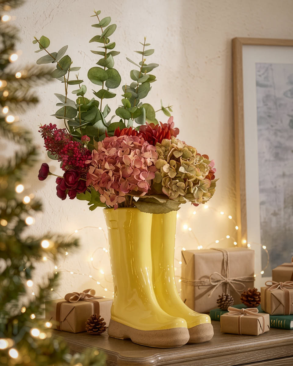 Autumn Sunset Bouquet with Welly Vase