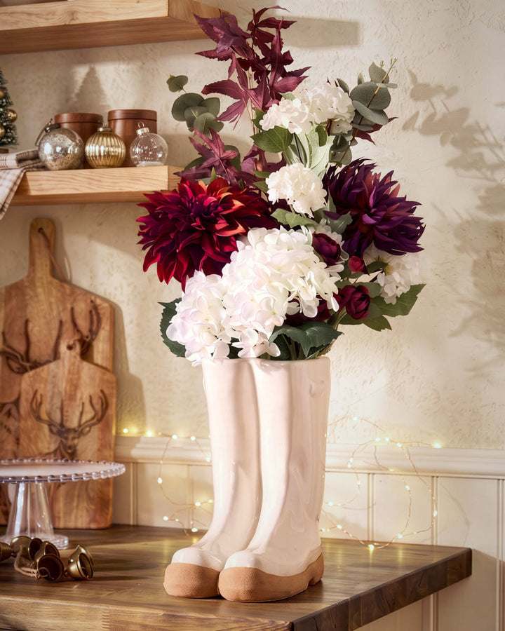 Autumn Mulberry Bouquet with Welly Vase
