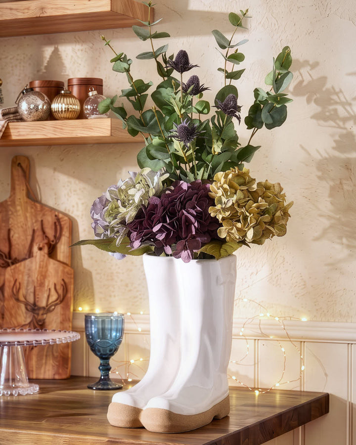 Blue Hues Bouquet with Welly Vase