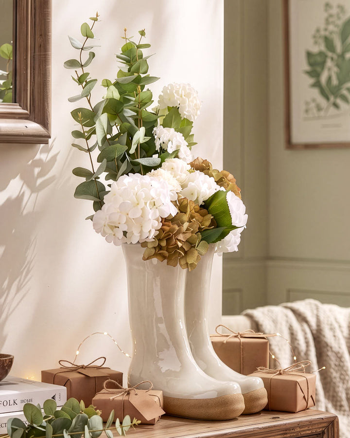 Green Hues Bouquet with Welly Vase