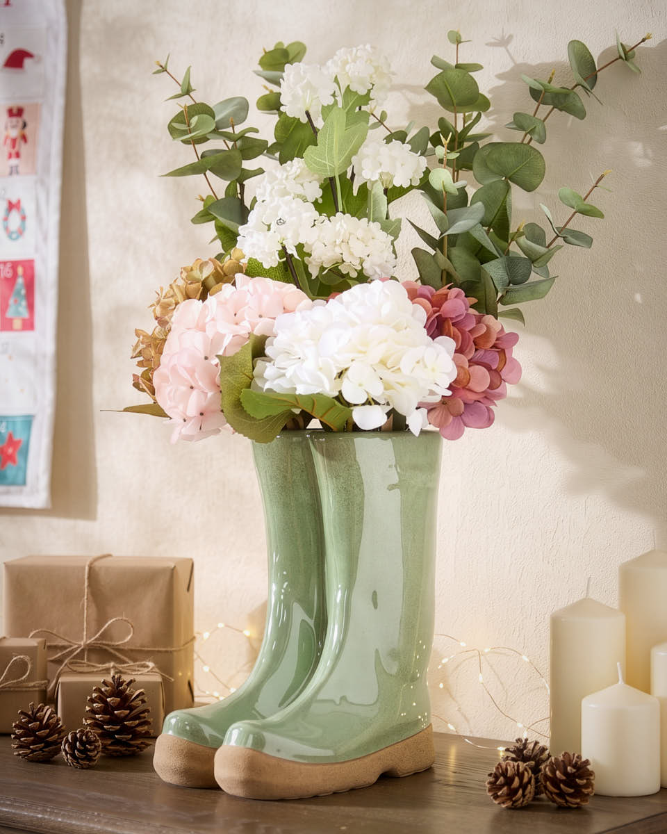 Pastel Hues Bouquet with Welly Vase
