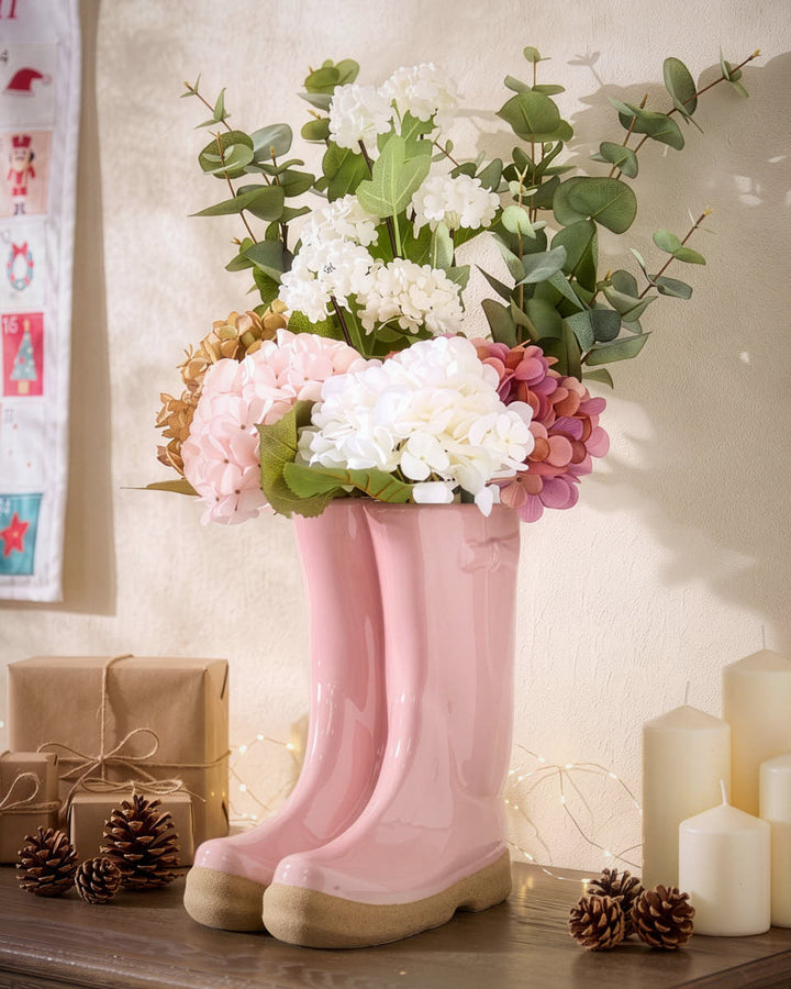 Pastel Hues Bouquet with Welly Vase