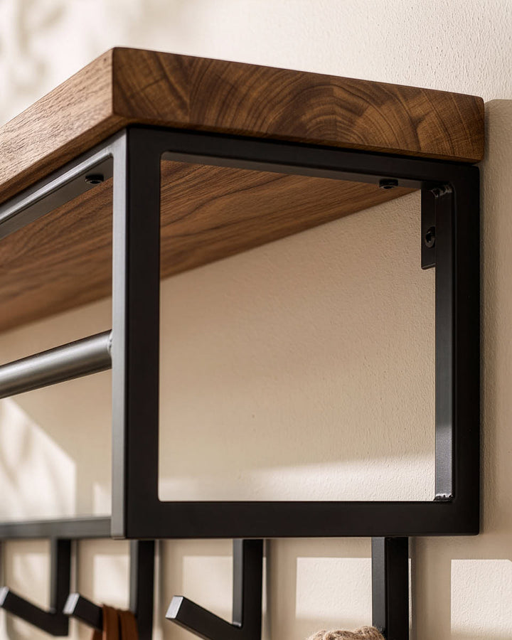 Coat Rack Wall Shelf with Hooks