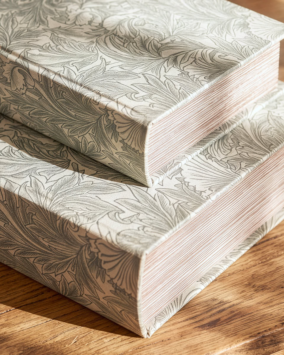 Set of 2 Vintage Floral Book Boxes
