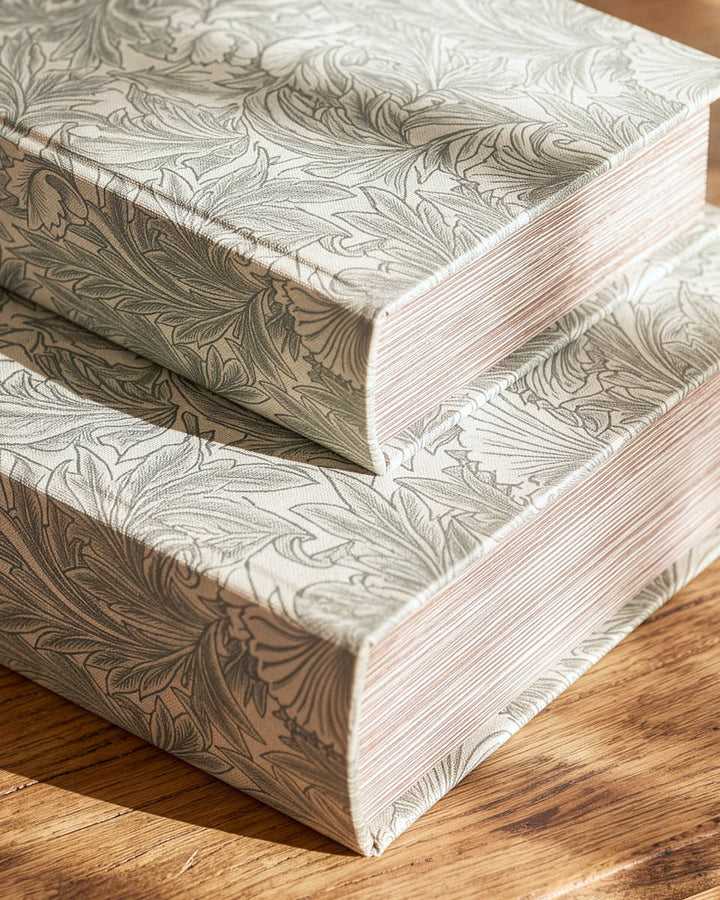 Set of 2 Vintage Floral Book Boxes
