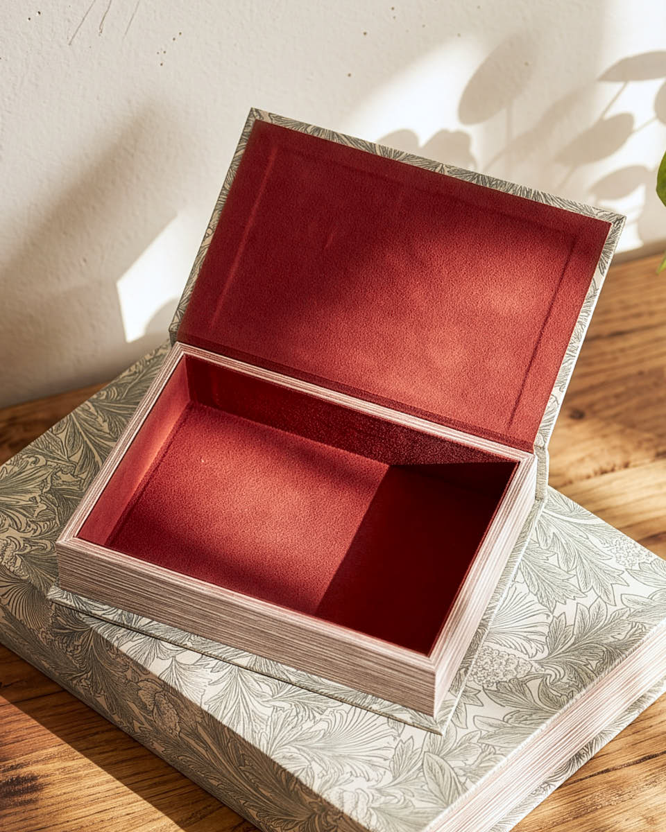 Set of 2 Vintage Floral Book Boxes