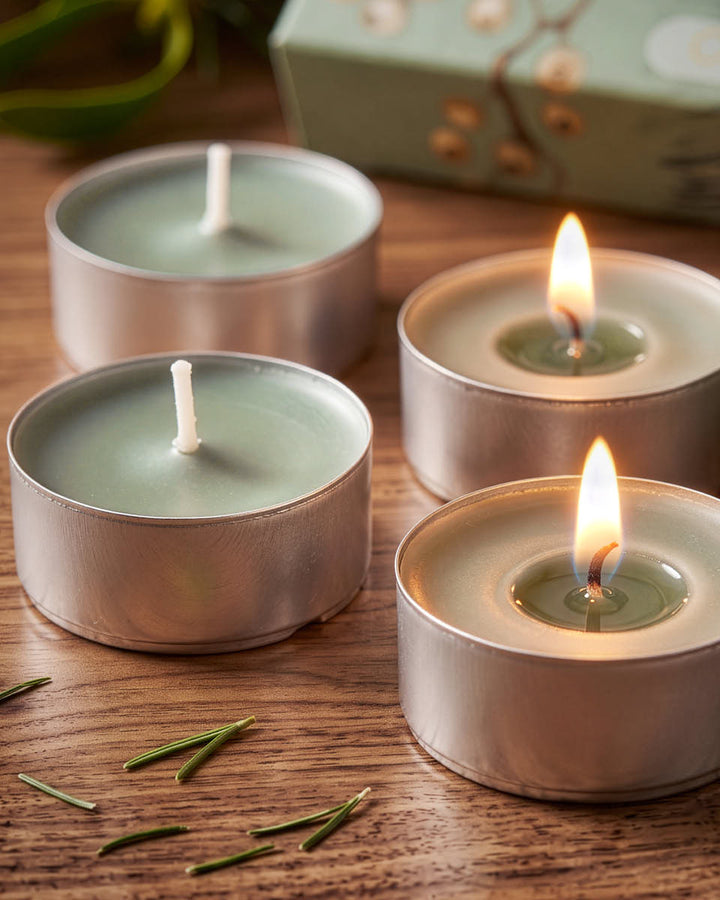 Set of 9 Winter Fir Tea Lights