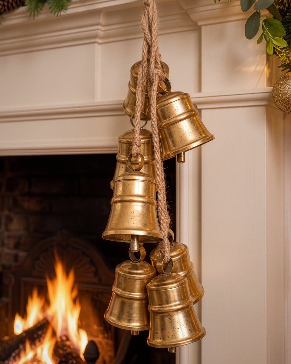 Gold Christmas Bells Decoration