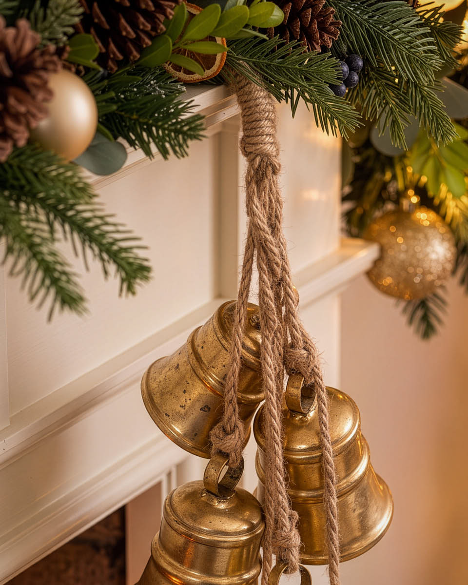 Gold Christmas Bells Decoration