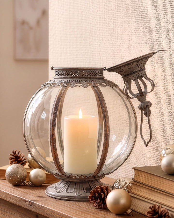 Distressed Effect Crown Lantern