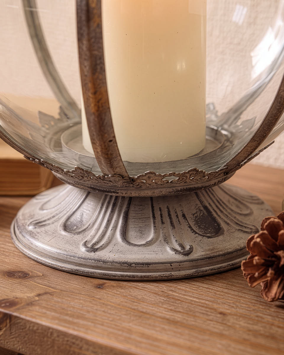 Distressed Effect Crown Lantern