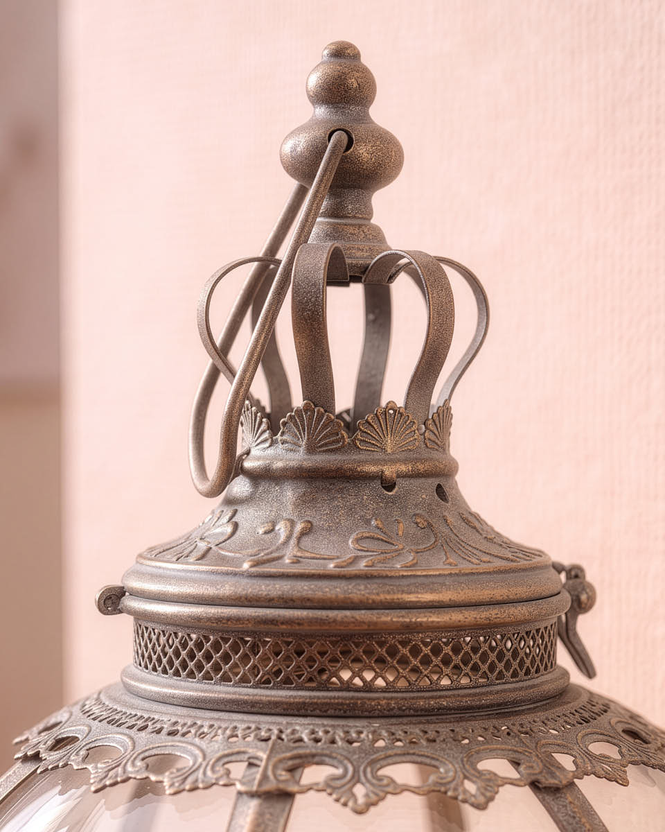 Distressed Effect Crown Lantern