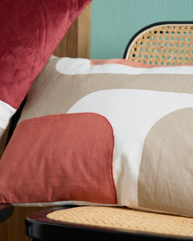 Set of 2 Abstract Print Cushions