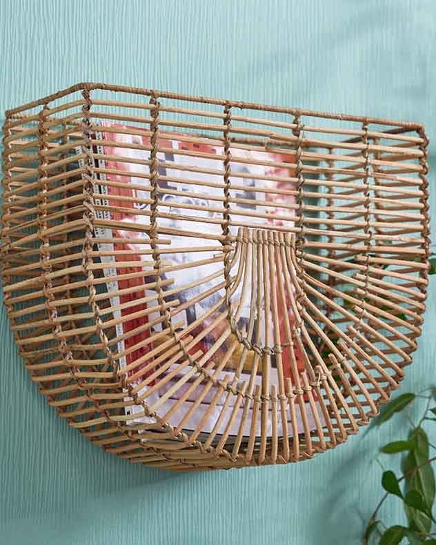 Woven Bamboo Wall Basket