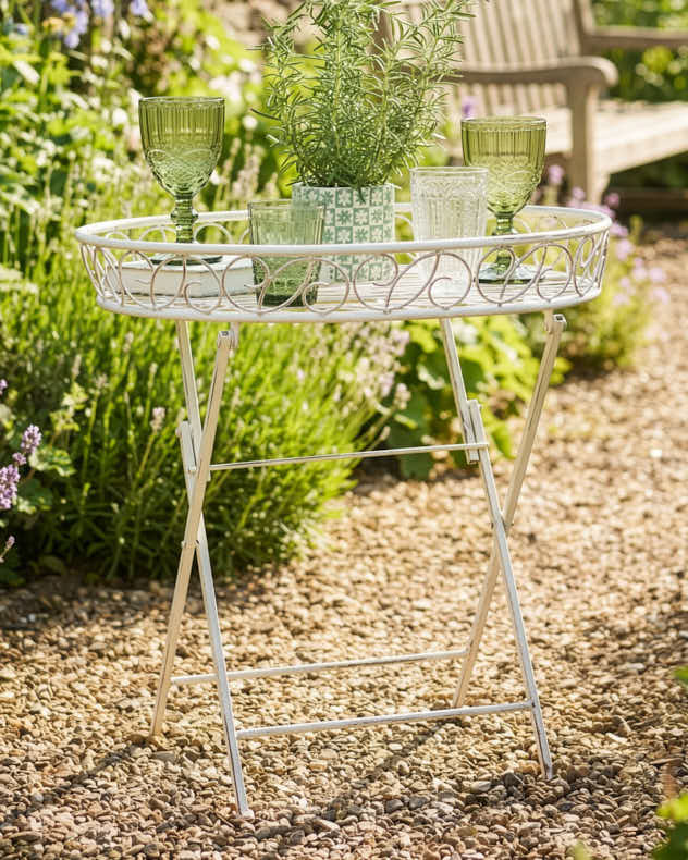 Folding Slatted Garden Table