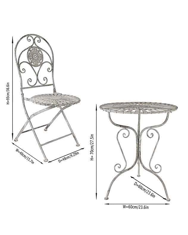 Grey Iron Piece Bistro Set