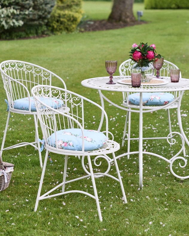 4 Seater Cream Heart Scrolled Outdoor Dining Set