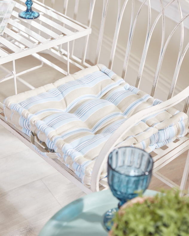 Seat Pads Four Pack - Set of Oxford Stripe Box Cushions