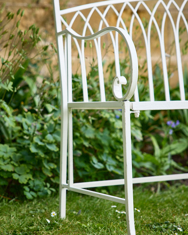 Garden Bench - Cream Arched Companion Seat Bench