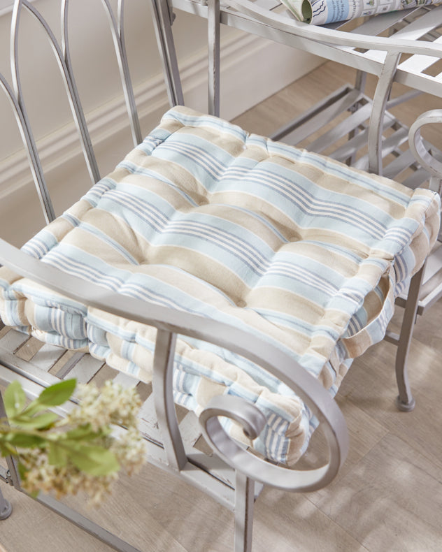 Seat Pads - Set of Oxford Stripe Box Cushions